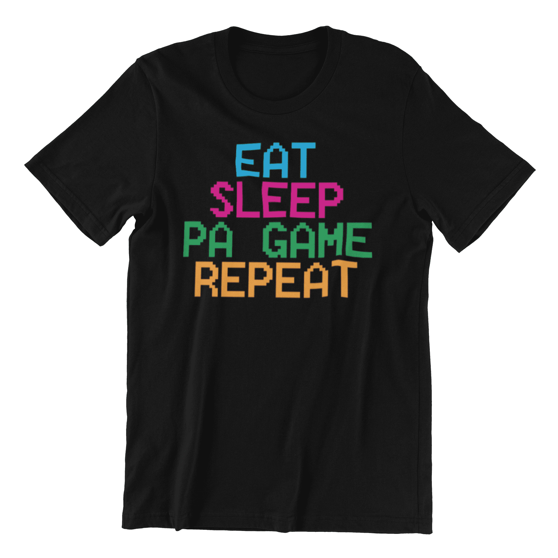 Eat Sleep Pa Game Repeat Crew Neck S-Sleeve T-shirt