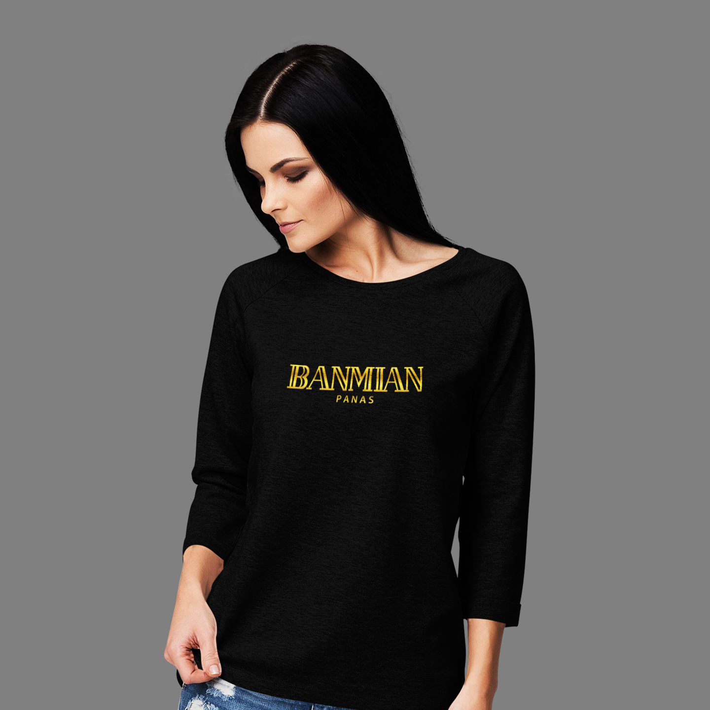 (Exclusive Gold Edition) Banmian Panas Crew Neck Long Sleeve T-shirt