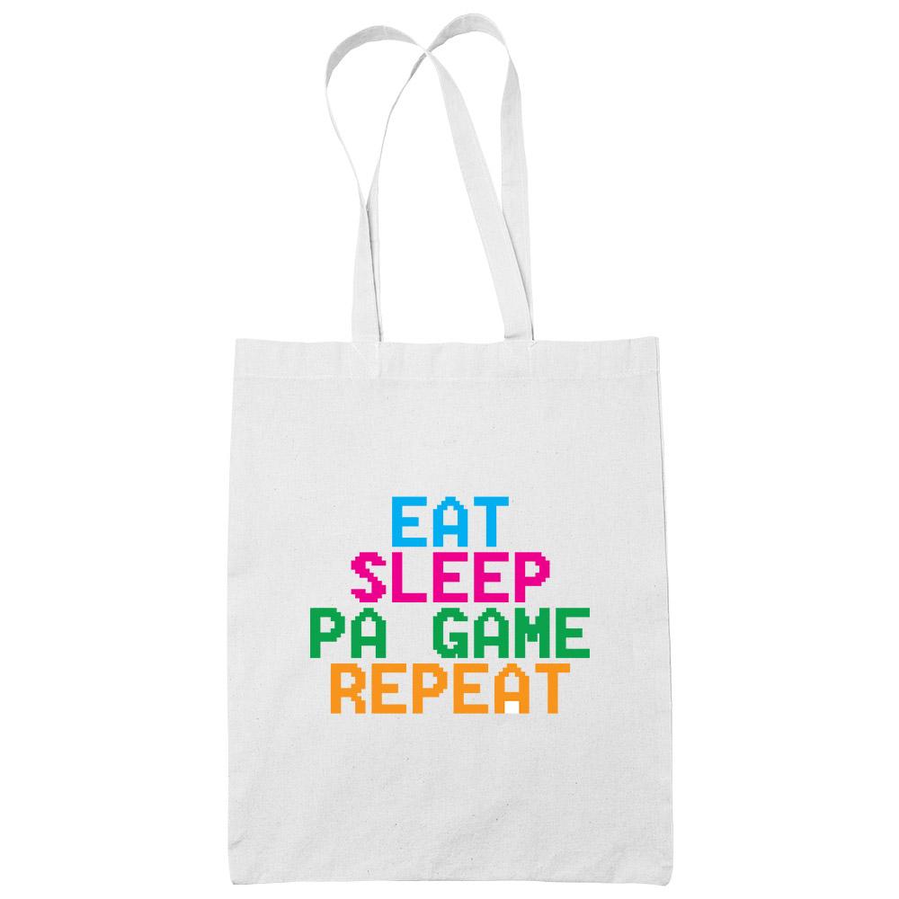 Eat Sleep Pa Game Repeat White Cotton Tote Bag