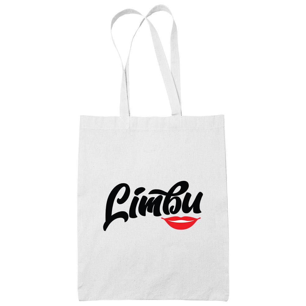 Limbu Lips White Cotton Tote Bag