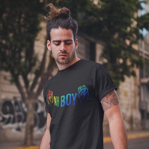Ah-Boy-rainbow-unisex-t-shirt-black-short-sleeve-singapore-funny-hokkien-vinly-streetwear