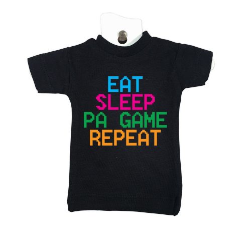 Eat Sleep PA Game black mini tee miniature figurine toy clothing