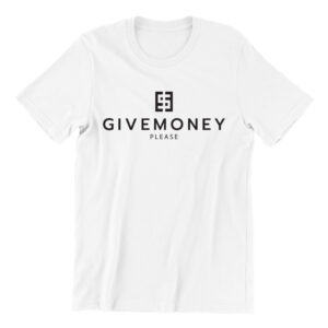 Give-money-white-short-sleeve-mens-teeshirt-singapore-kaobeiking-creative-print-fashion-store