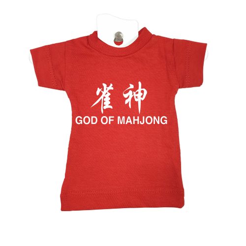God of Mahjong-red-mini-tee-miniature-figurine-toy-clothing