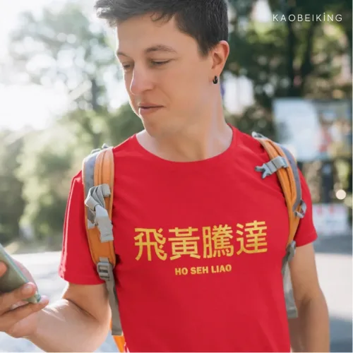 Ho Seh Liao 飛黃騰達 (Limited Gold Edition) Graphic T-Shirt | Singapore Playful Streetwear Unisex Tee