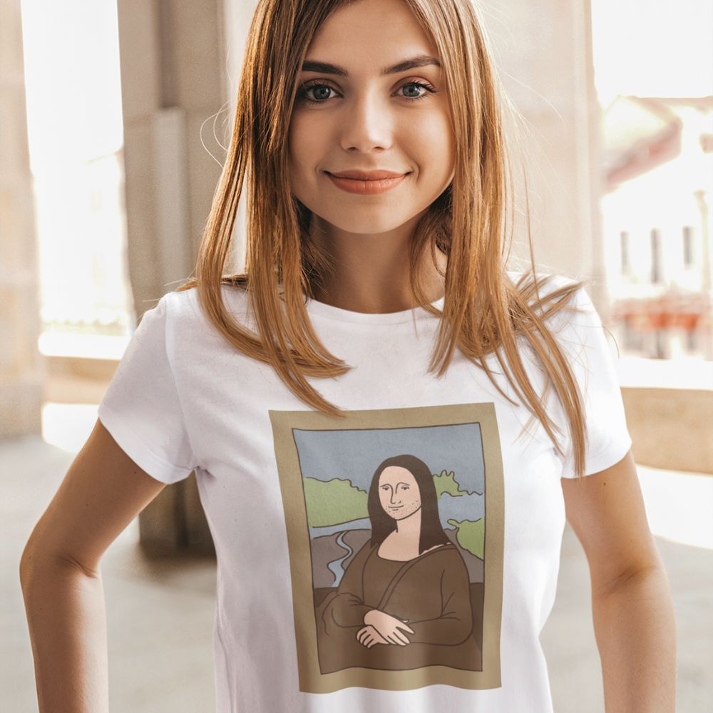 Mona Lisa Short Sleeve T shirt Wet Tee Shirt