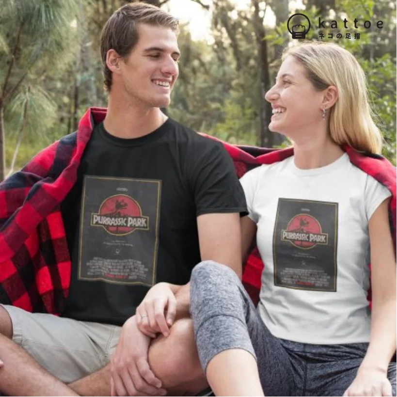 Purrassic Park Poster Graphic T-Shirt | Singapore Playful Streetwear Unisex Tee