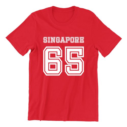 Singapore 65 red girls hokkien teeshirt singapore clothing
