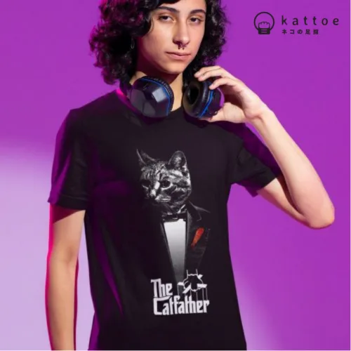 The Catfather Cat Graphic T-Shirt | Singapore Playful Streetwear Unisex Tee