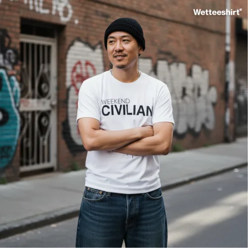 Weekend Civilian Graphic T-Shirt | Singapore Humor Streetwear Unisex Tee
