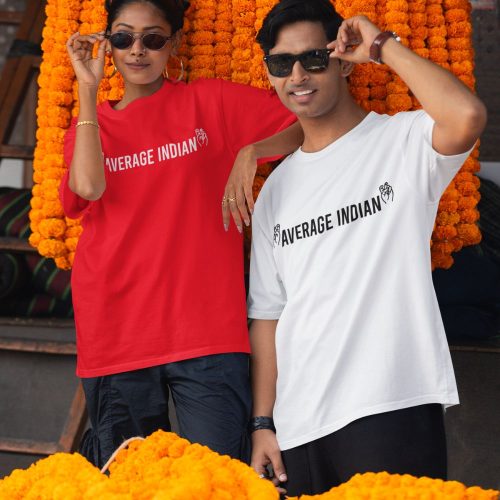 average-indian-mockup-of-a-man-and-a-woman-wearing-matching-blinkstore-t-shirts-and-sunglasses