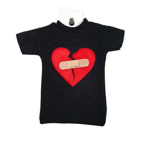 broken heart black mini tee miniature toy clothing