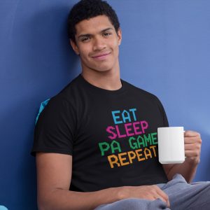 eat-sleep-pa-game-repeat-kaobeiking-Singapore-tshirt-printing-funny-parody-brand