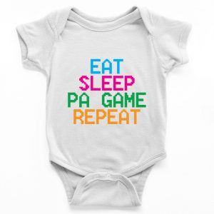 eat sleep pa game-romper-baby-newborn-bodysuit-babyshower-toddler-clothes