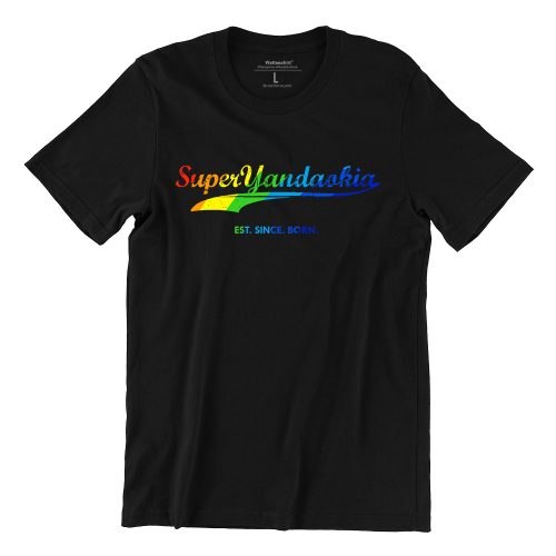 super-yandaokia-rainbow-black-womens-tshirt-hokkien-casualwear-singapore-singlish-online-vinyl-print-shop