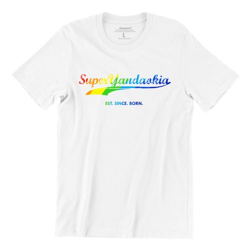 super-yandaokia-white-rainbow-short-sleeve-mens-tshirt-singapore-funny-hokkien-vinyl-streetwear-apparel-designer